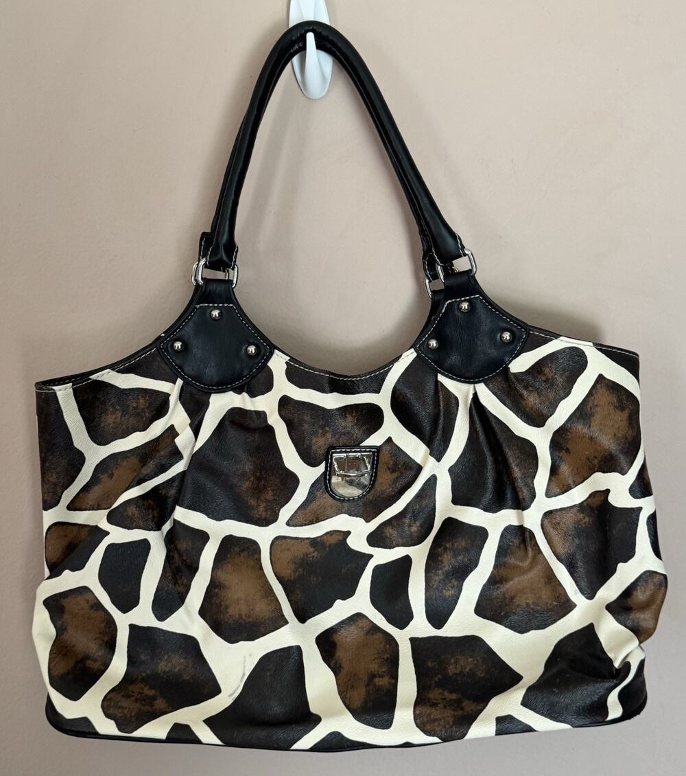 Chateau Faux Leather Animal Print Shoulder Bag Tote